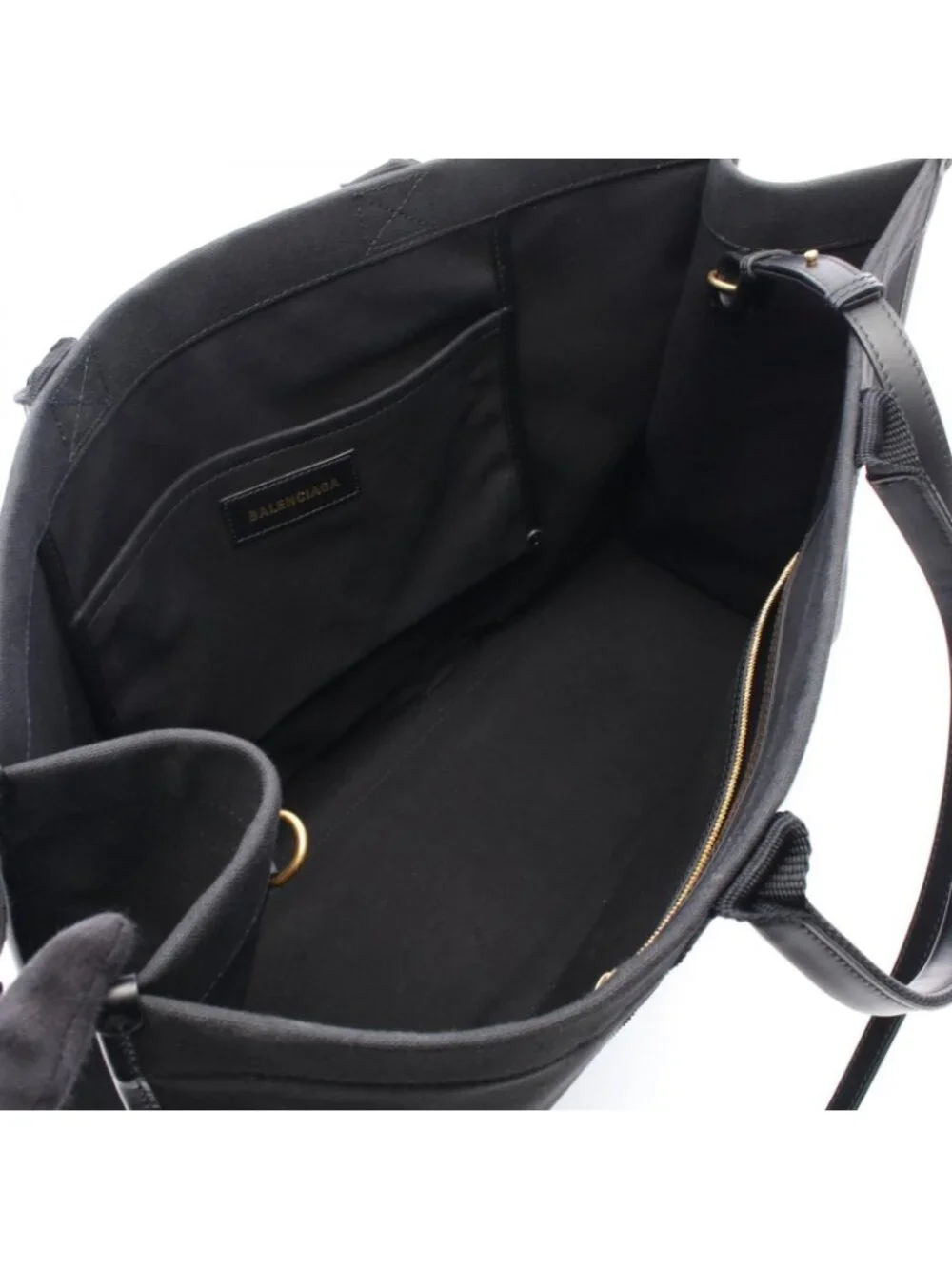 Balenciaga Tote Large 2-Way Black Canvas Leather